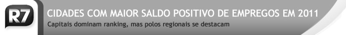 Cidades com maior saldo positivo de empregos em 2011