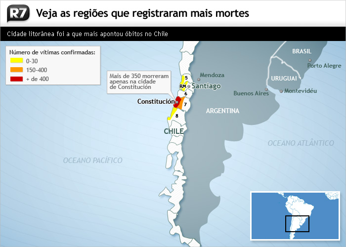 mapa, chile, mortes