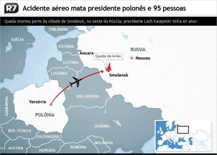 mapa acidente polonia