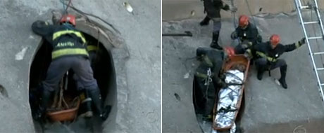 Ladrão tenta fugir, mas entala em cano