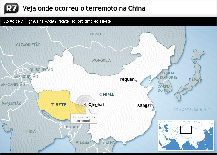 mapa, terremoto, china, morte